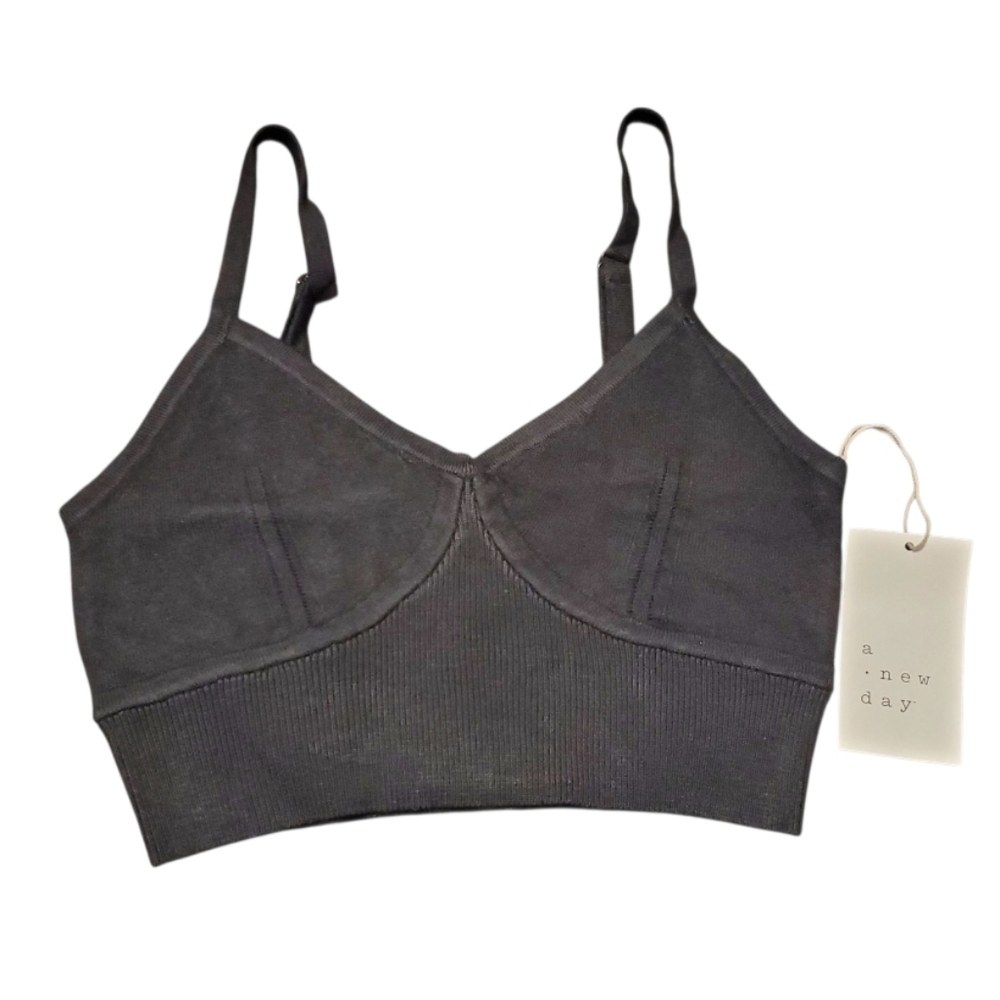 NWT A New Day Women's Black Intimate Sweater Bralette Tank Top XS